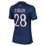 Günstige Fußballtrikots Paris Saint-Germain 2023-24 C. Soler 28 Frauens Heimtrikot Kurzarm